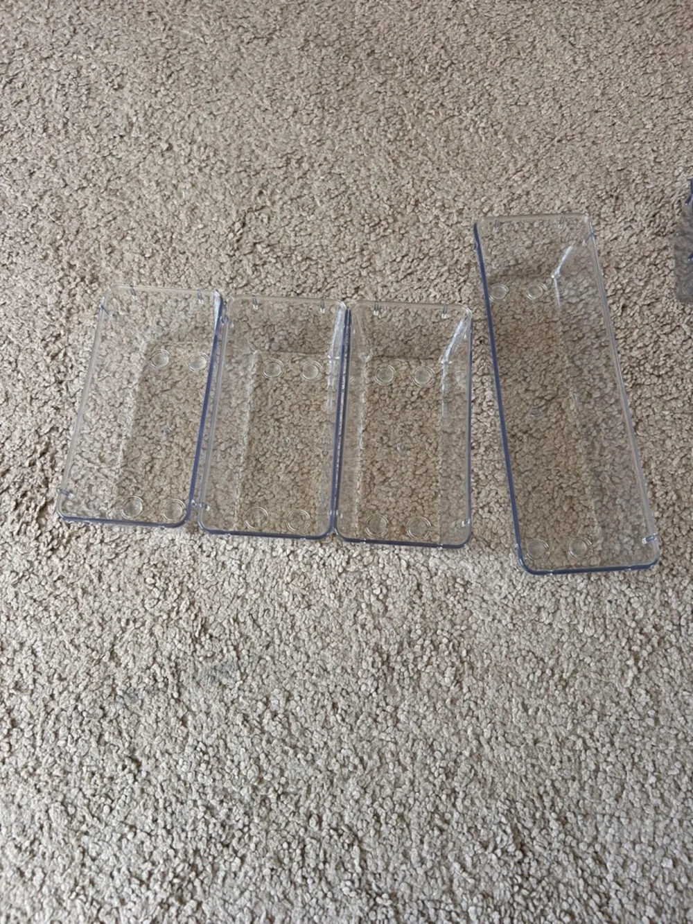 Clear Plastic Organizer Bins - Small Stackable Storage